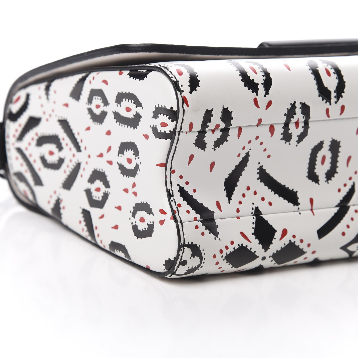 Louis Vuitton Calfskin Graphic Print Twist Shoulder Bag MM White Black 10 of 13