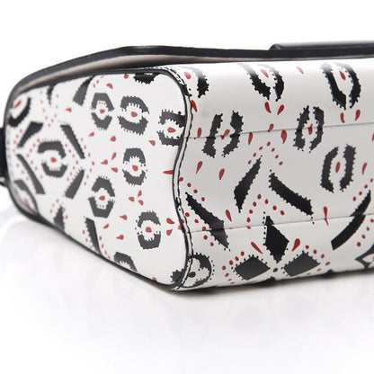Louis Vuitton Calfskin Graphic Print Twist Shoulder Bag MM White Black 10 of 13