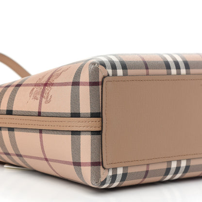 Burberry Grainy Calfskin Haymarket Check Small Reversible Tote Mid Camel 12 of 15