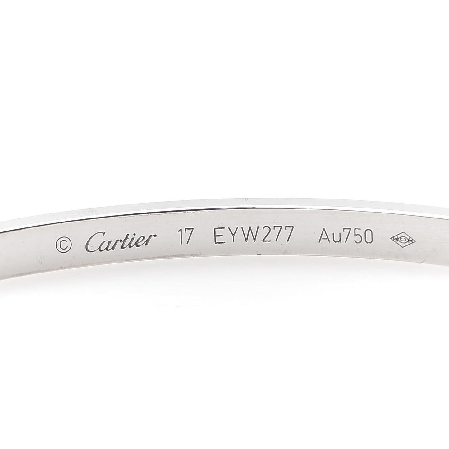 18K White Gold Small LOVE Bracelet 17