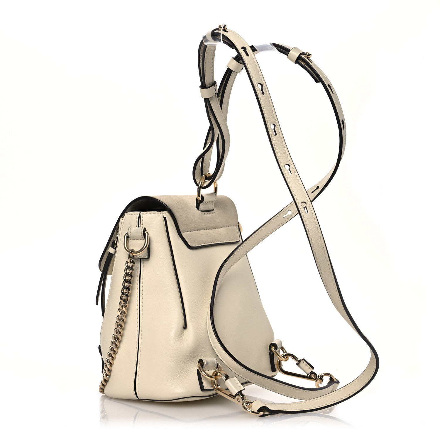 Chloe Suede Calfskin Mini Faye Backpack Off White 3 of 19