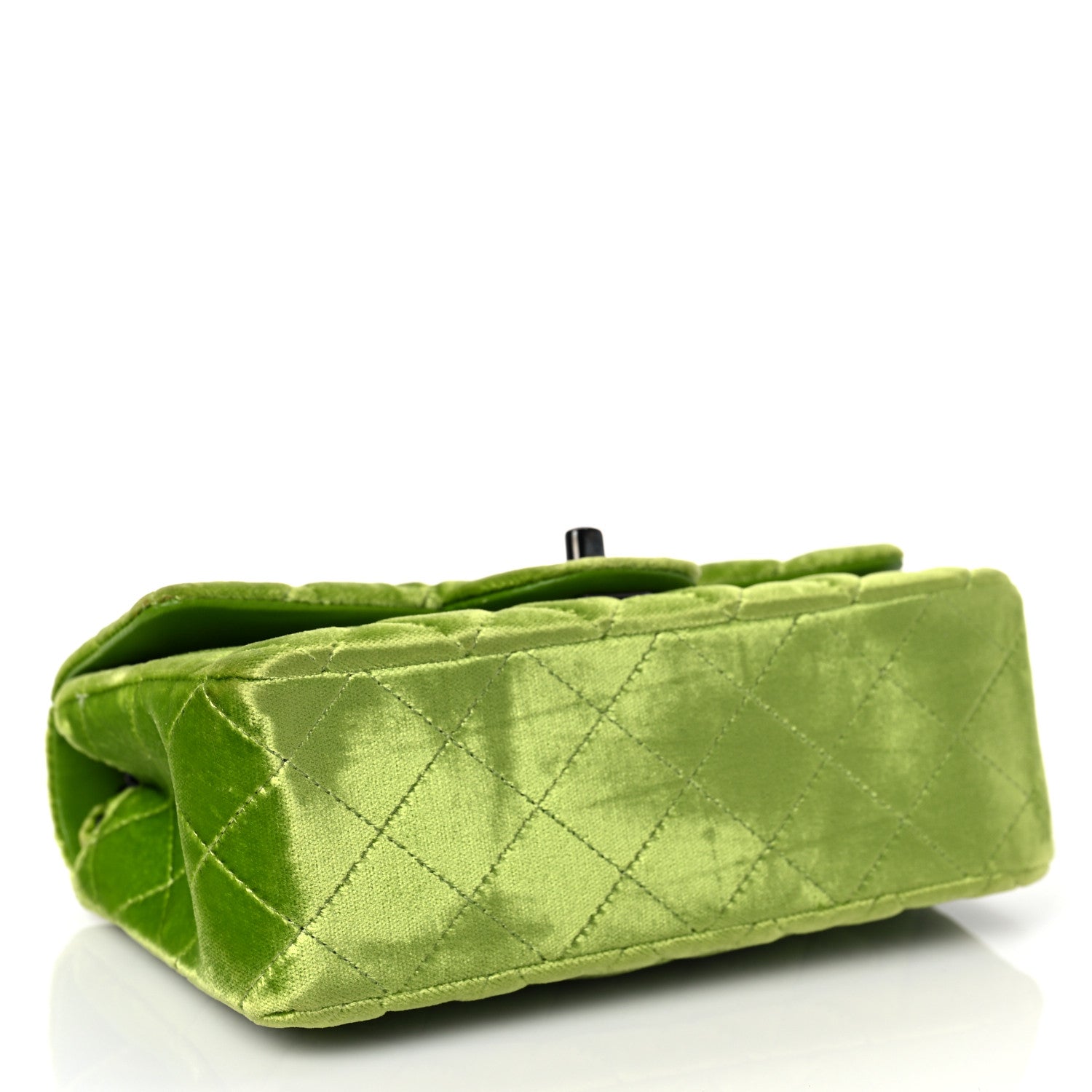 Chanel Velvet Quilted Mini Rectangular Flap Green 3 of 8