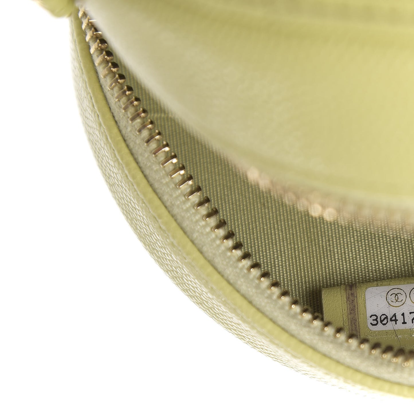 Caviar Quilted French New Wave Round Clutch With Chain Light Green