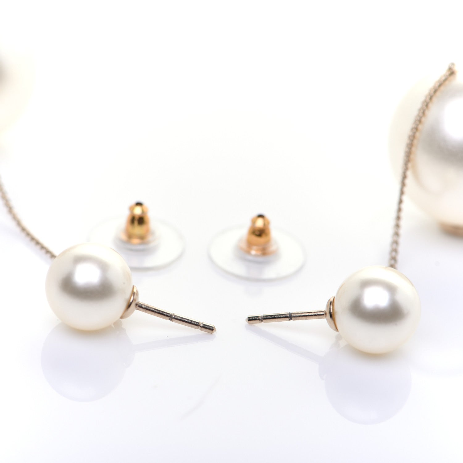Chanel Pearl CC Dangle Earrings Gold 4 of 5