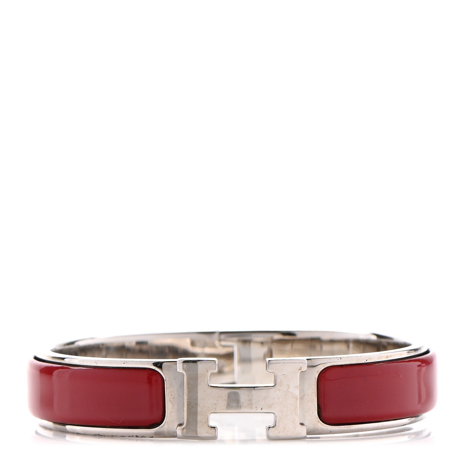 Hermes Enamel Narrow Clic Clac H Bracelet PM Red 1 of 12