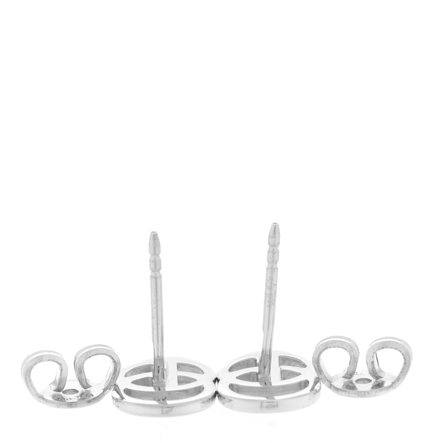 18K White Gold GG Tissue Stud Earrings