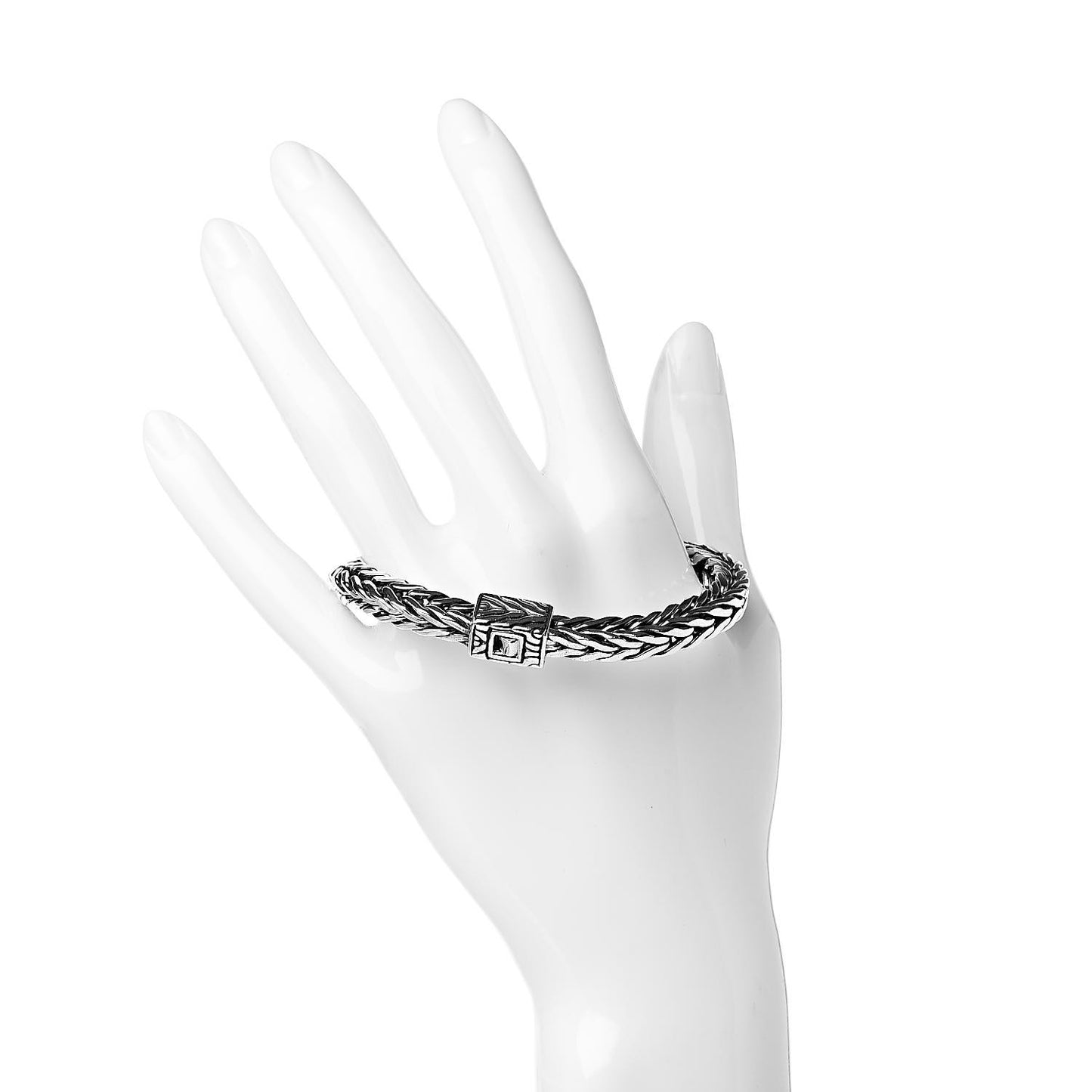 Sterling Silver 6mm Mens Square Classic Chain Bracelet