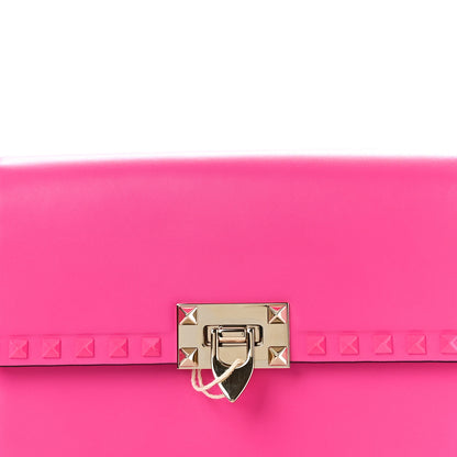 Valentino Garavani Smooth Calfskin Enamel Tonal Rockstud23 Shoulder Bag Pink PP 7 of 9