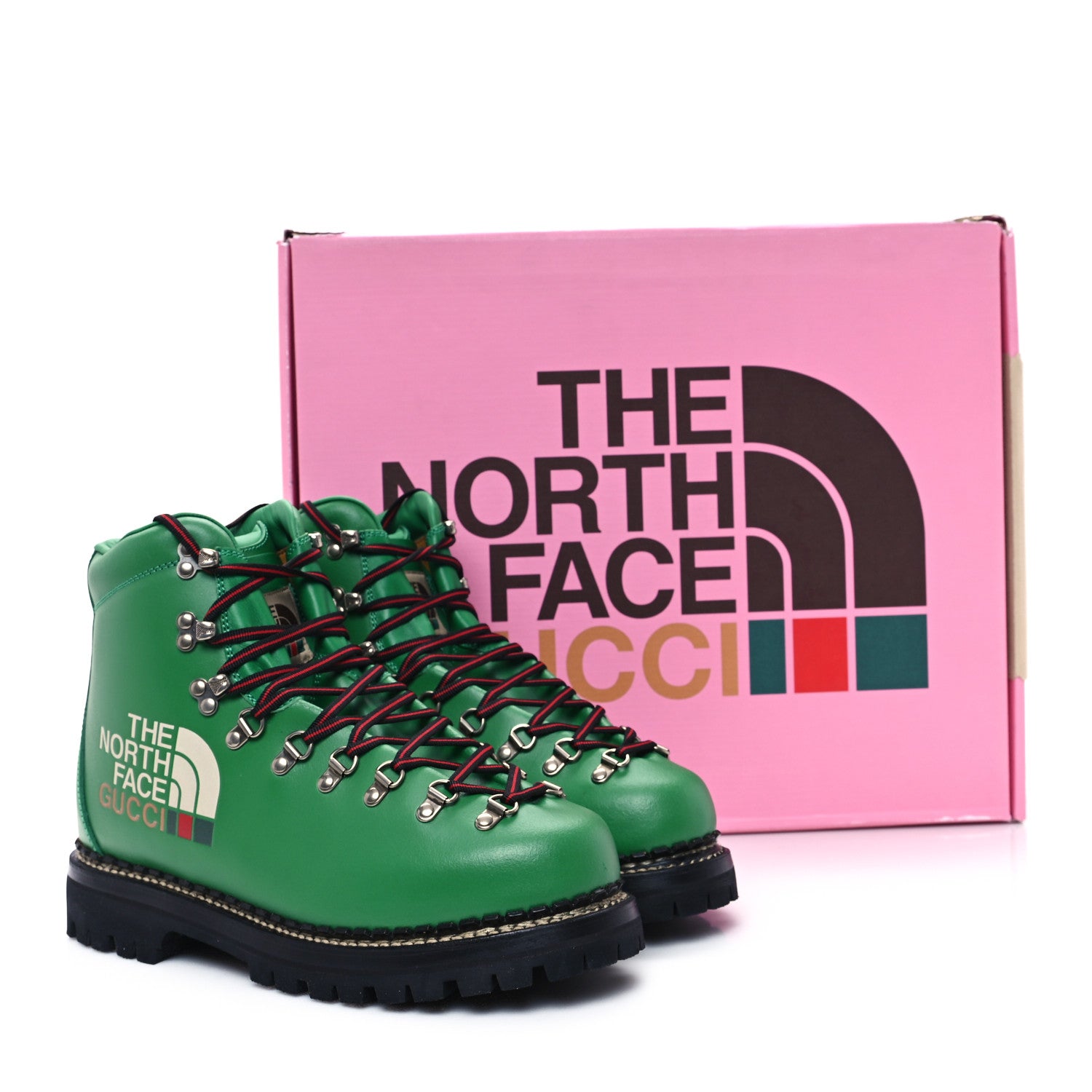 Gucci X THE NORTH FACE Calfskin Mens Hiking Ankle Boots 9 New