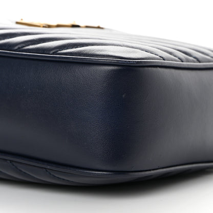 Saint Laurent Calfskin Matelasse Monogram Lou Camera Bag Deep Marine 10 of 12