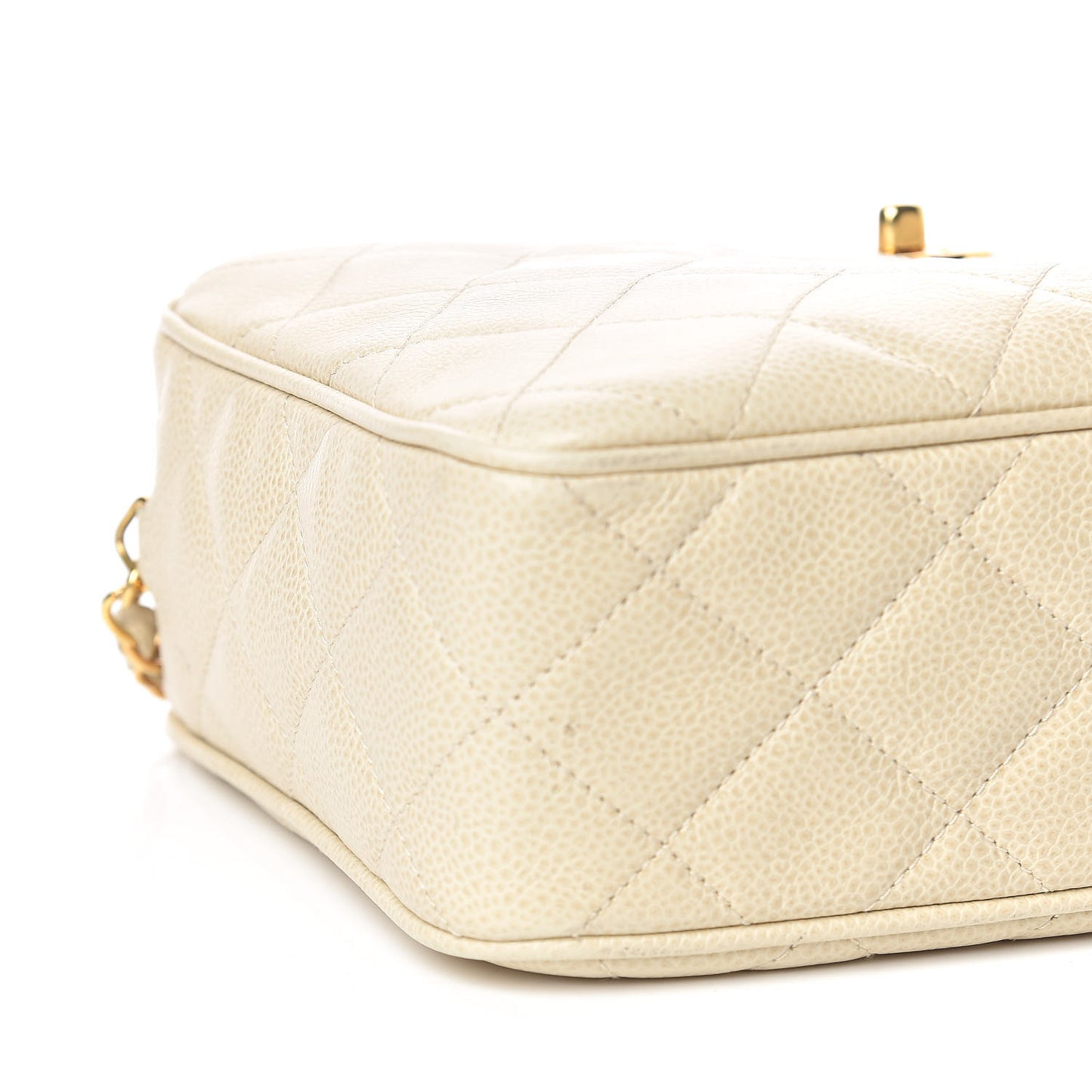 Caviar Quilted Camera Case Beige Clair