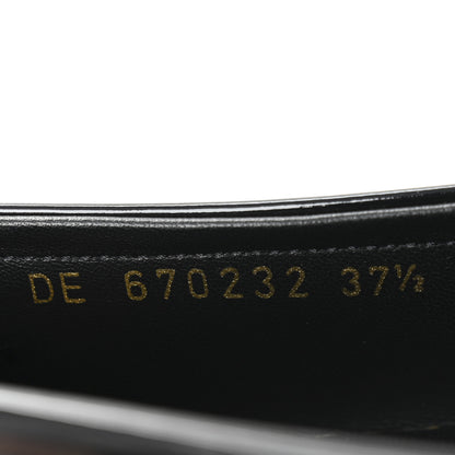 Saint Laurent Patent Calfskin  Penny Loafers 37.5 Black White 9 of 10