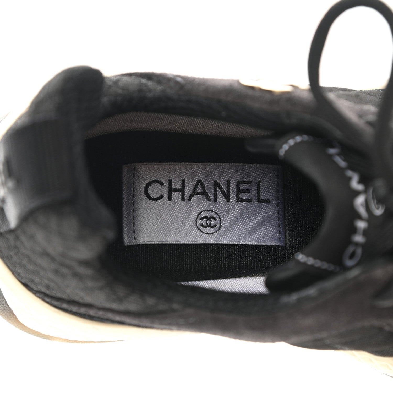 Chanel Mesh Suede Calfskin Quilted Sneakers 35 Black Dark Grey 6 of 9