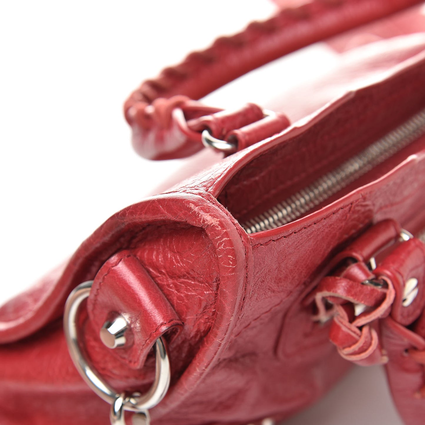 Agneau Classic Silver Hardware Mini City Rouge Sapphire