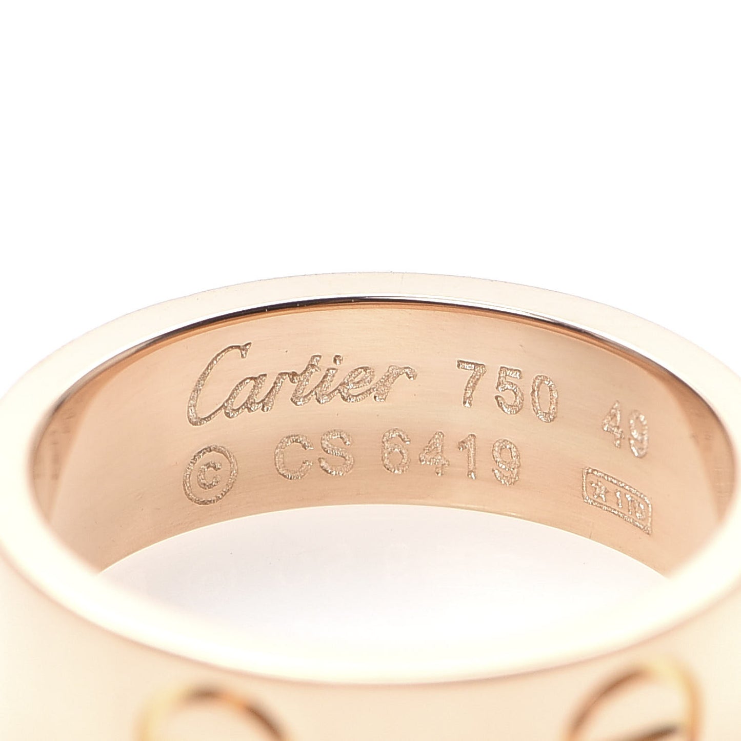 18K Pink Gold 5.5mm LOVE Ring 49 4.75