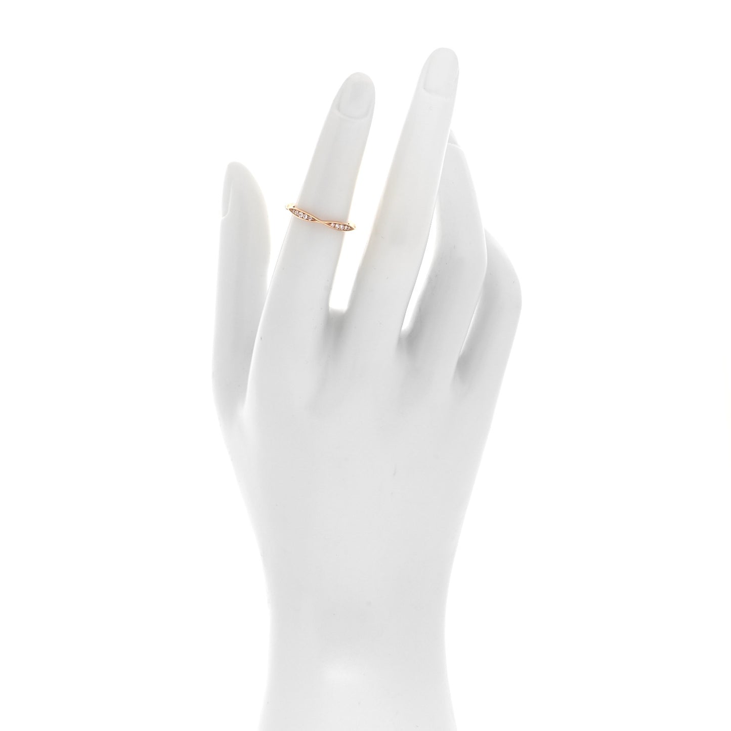 18K Rose Gold Diamond Camellia Band Ring 49 4.75