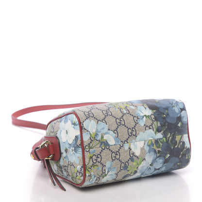 Gucci GG Supreme Monogram Blooms Mini Boston Navy Blue Hibiscus 5 of 12