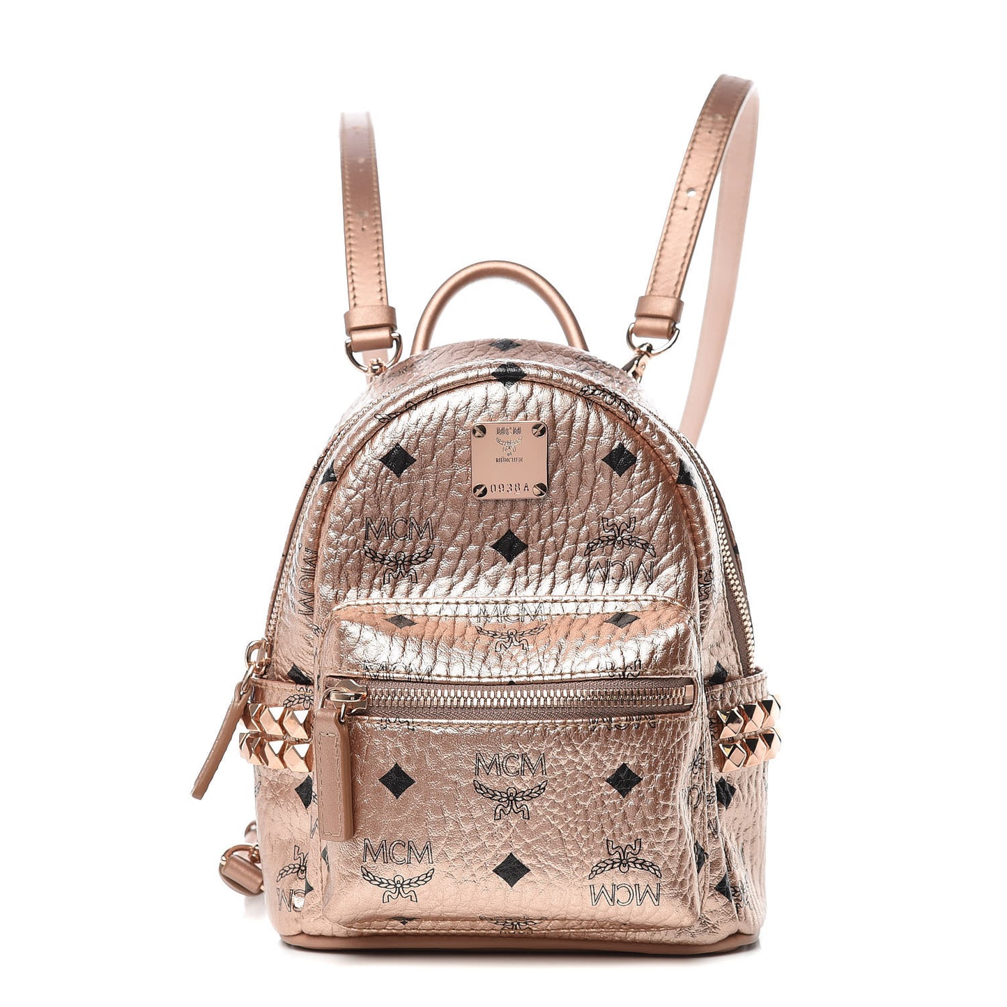 Metallic Visetos Studded X-Mini Bebe Boo Backpack Champagne Gold