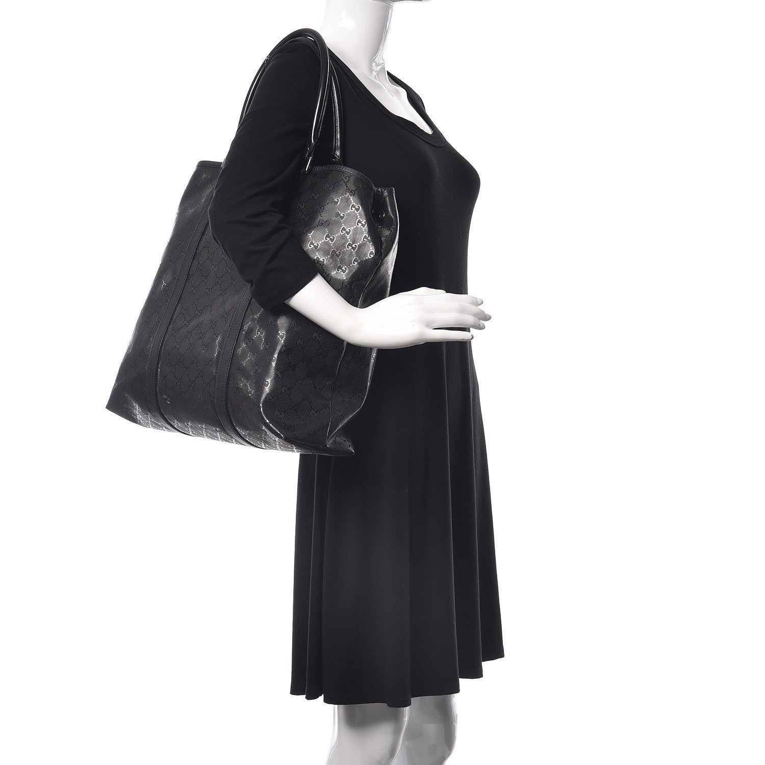 Gucci Imprime Monogram Cuoio Canyon Joy Vertical Tote Black 2 of 10