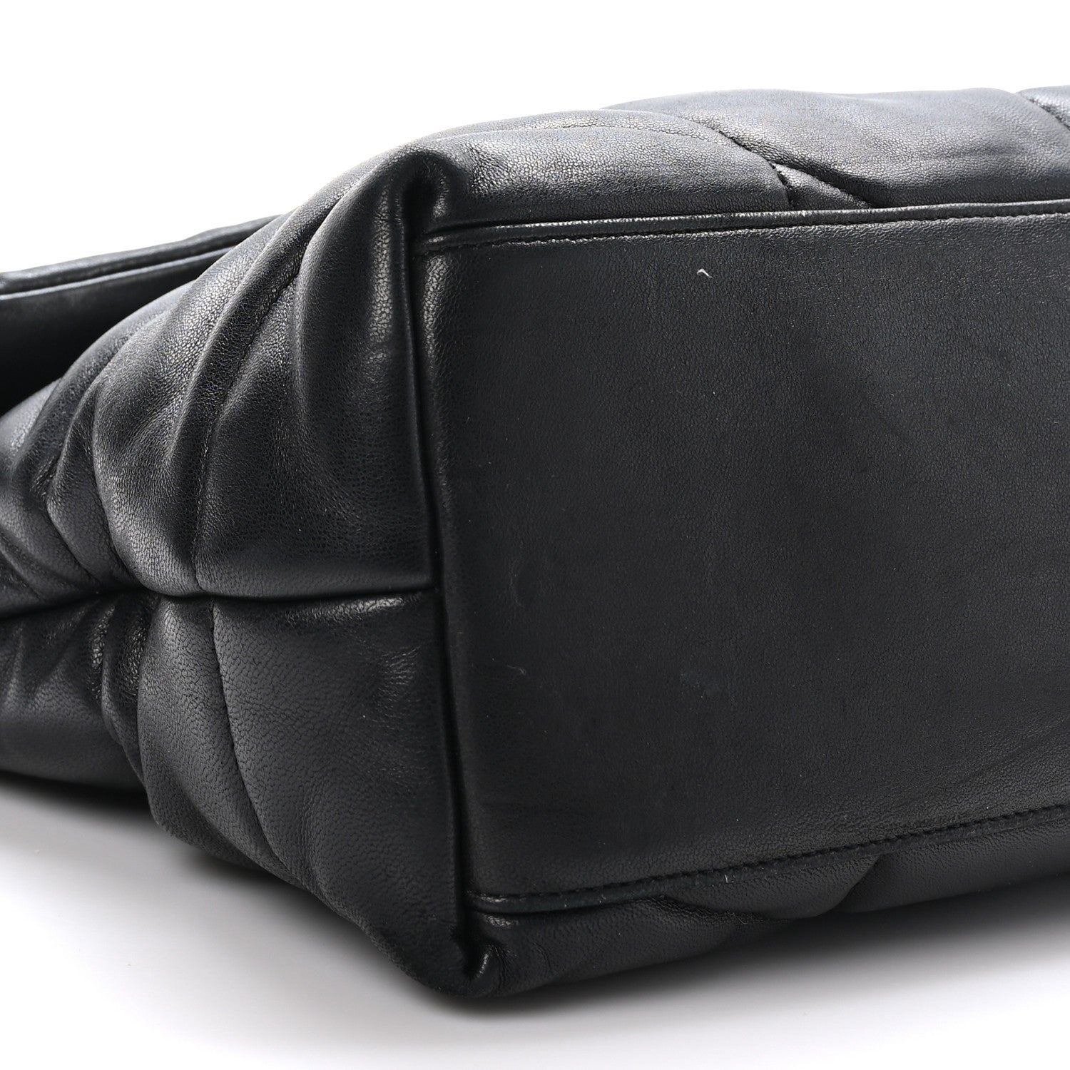 Saint Laurent Lambskin Quilted Monogram Monochrome Medium Loulou Puffer Chain Satchel Black 9 of 11