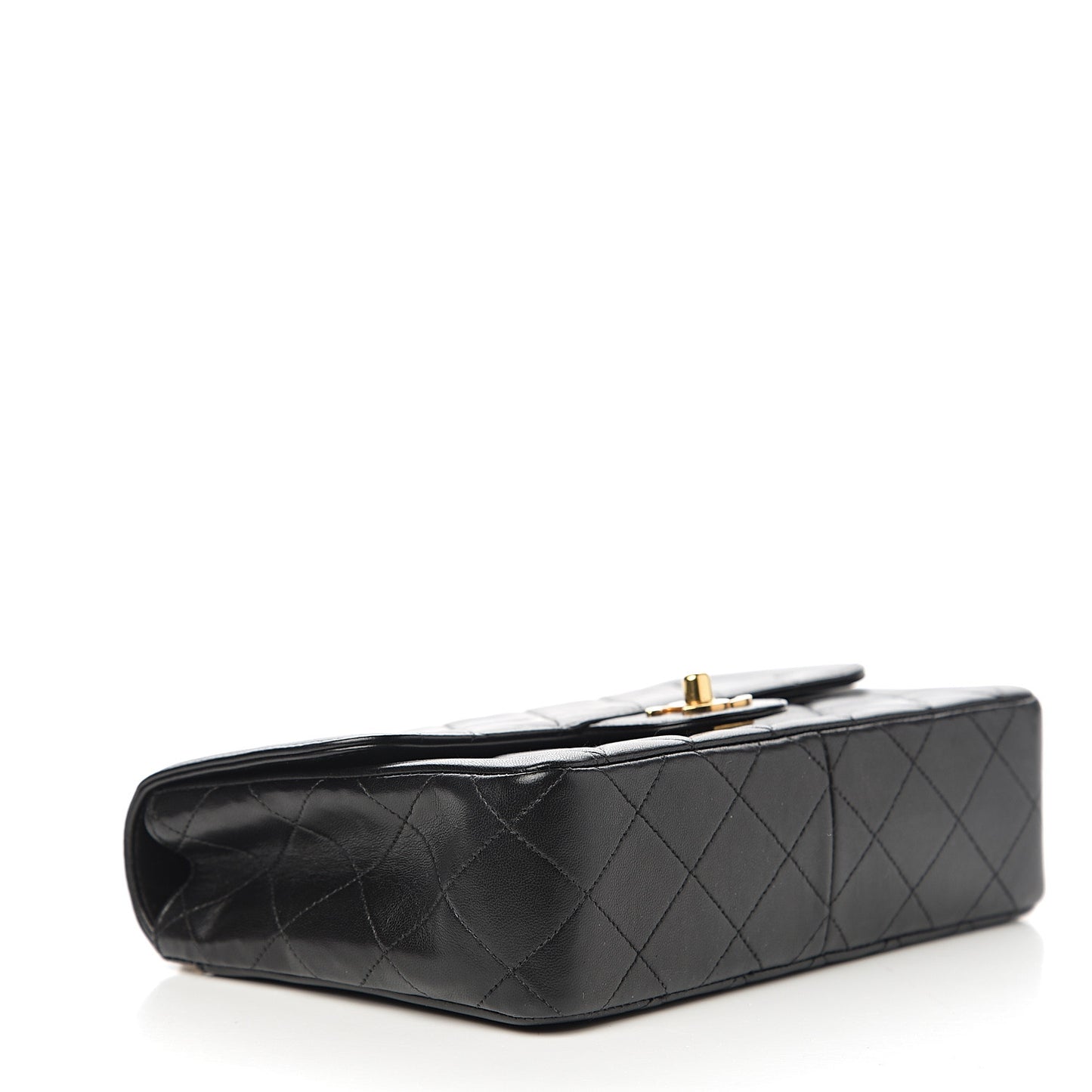 Lambskin Quilted Small Single Flap Black
