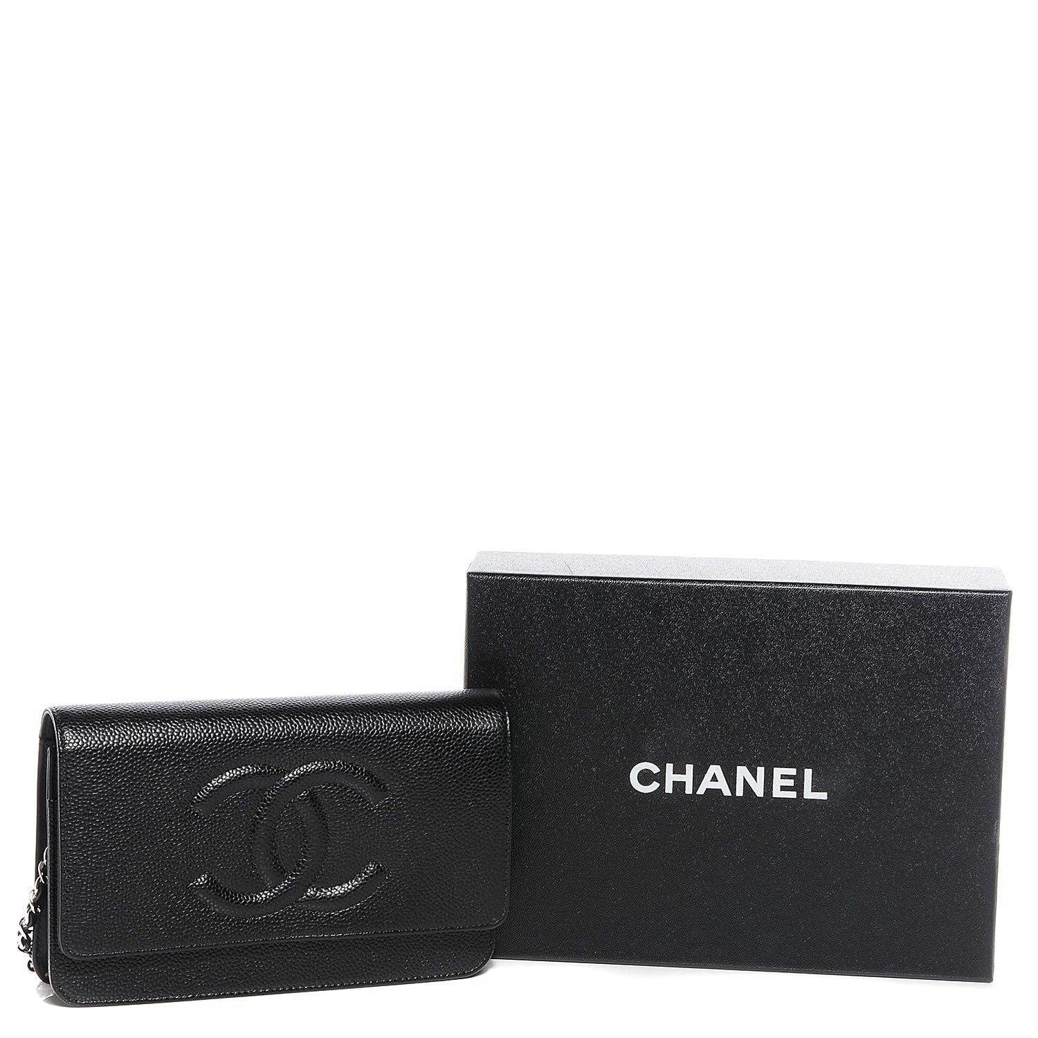 Chanel Caviar Timeless CC Wallet On Chain WOC Black 5 of 8