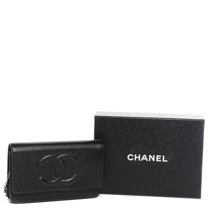 Chanel Caviar Timeless CC Wallet On Chain WOC Black 5 of 8
