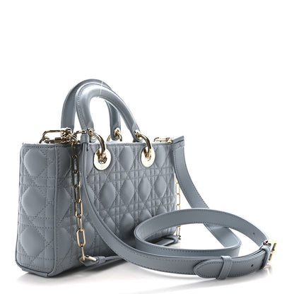 Christian Dior Lambskin Cannage Medium Lady D-Joy Light Blue 3 of 11