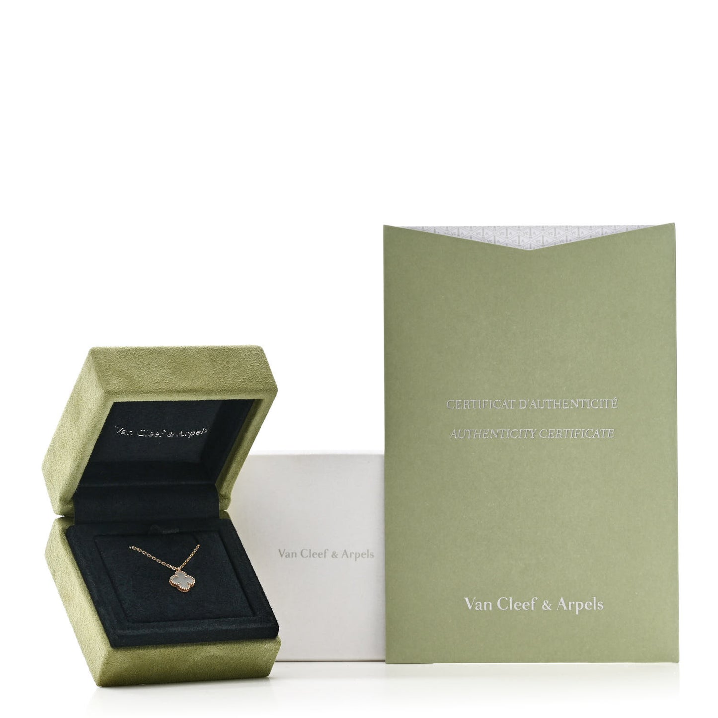 18K Yellow Gold Mother of Pearl Sweet Alhambra Pendant Necklace