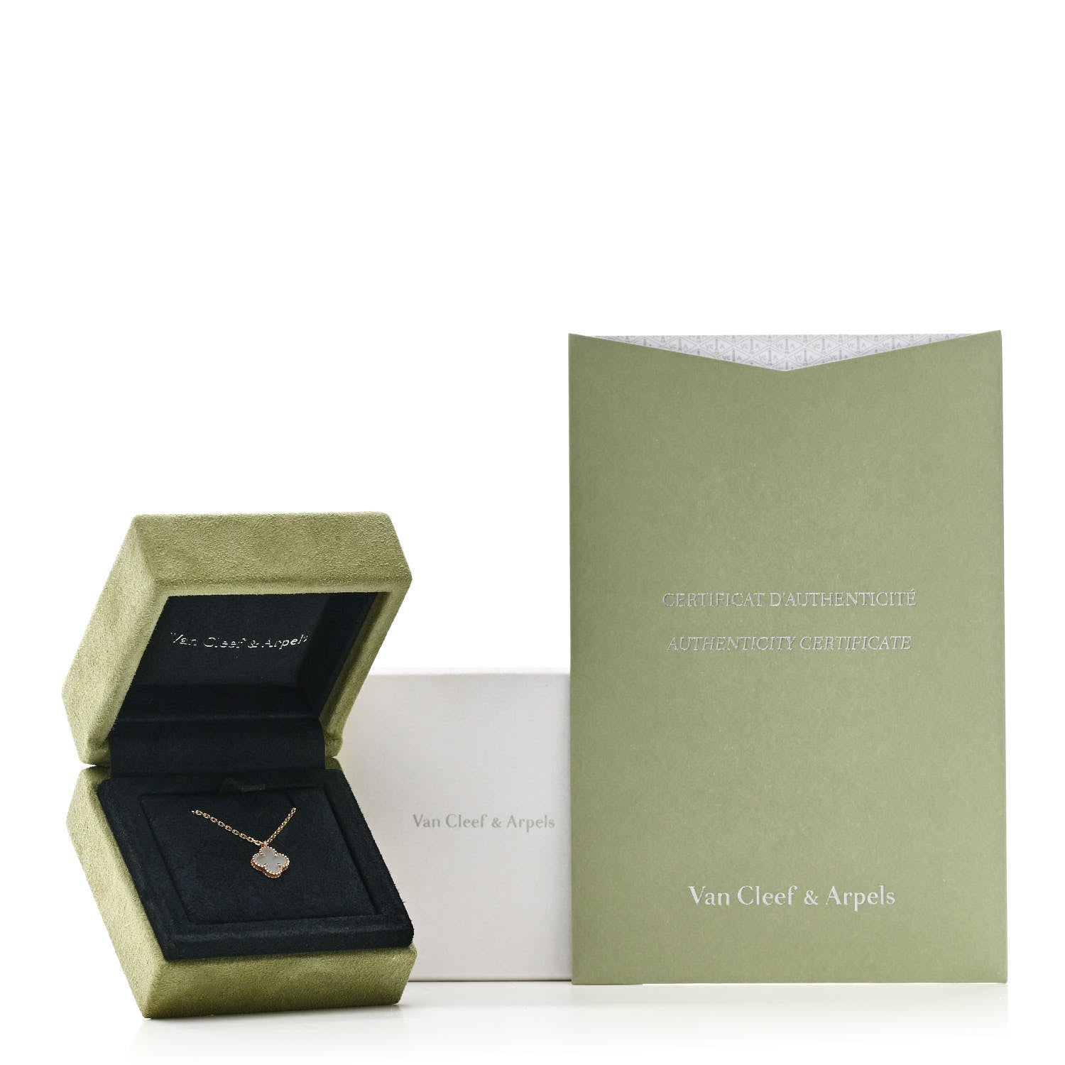 Van Cleef & Arpels 18K Yellow Gold Mother of Pearl Sweet Alhambra Pendant Necklace 6 of 6