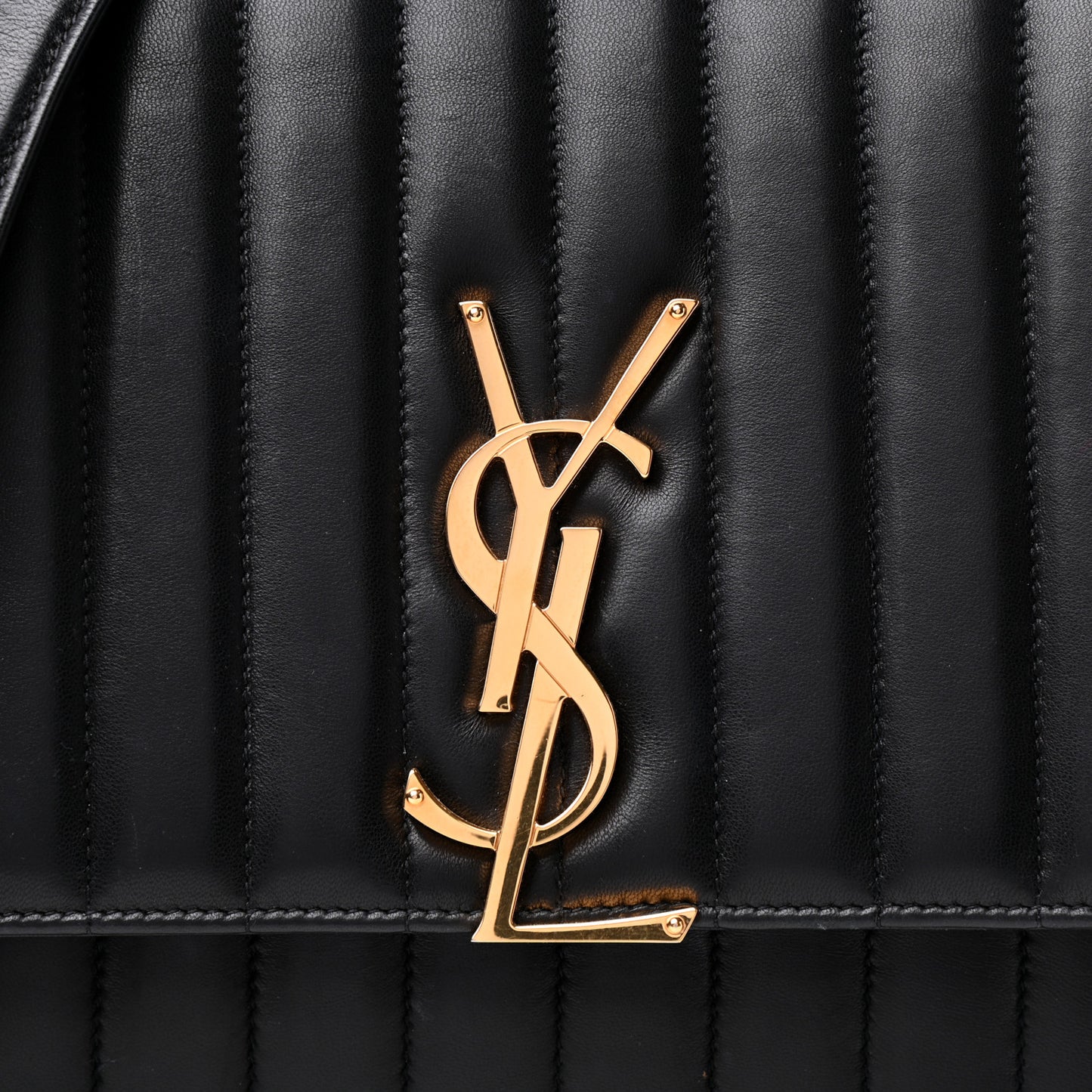Lambskin Matelasse Monogram Large Vicky Chain Bag Black