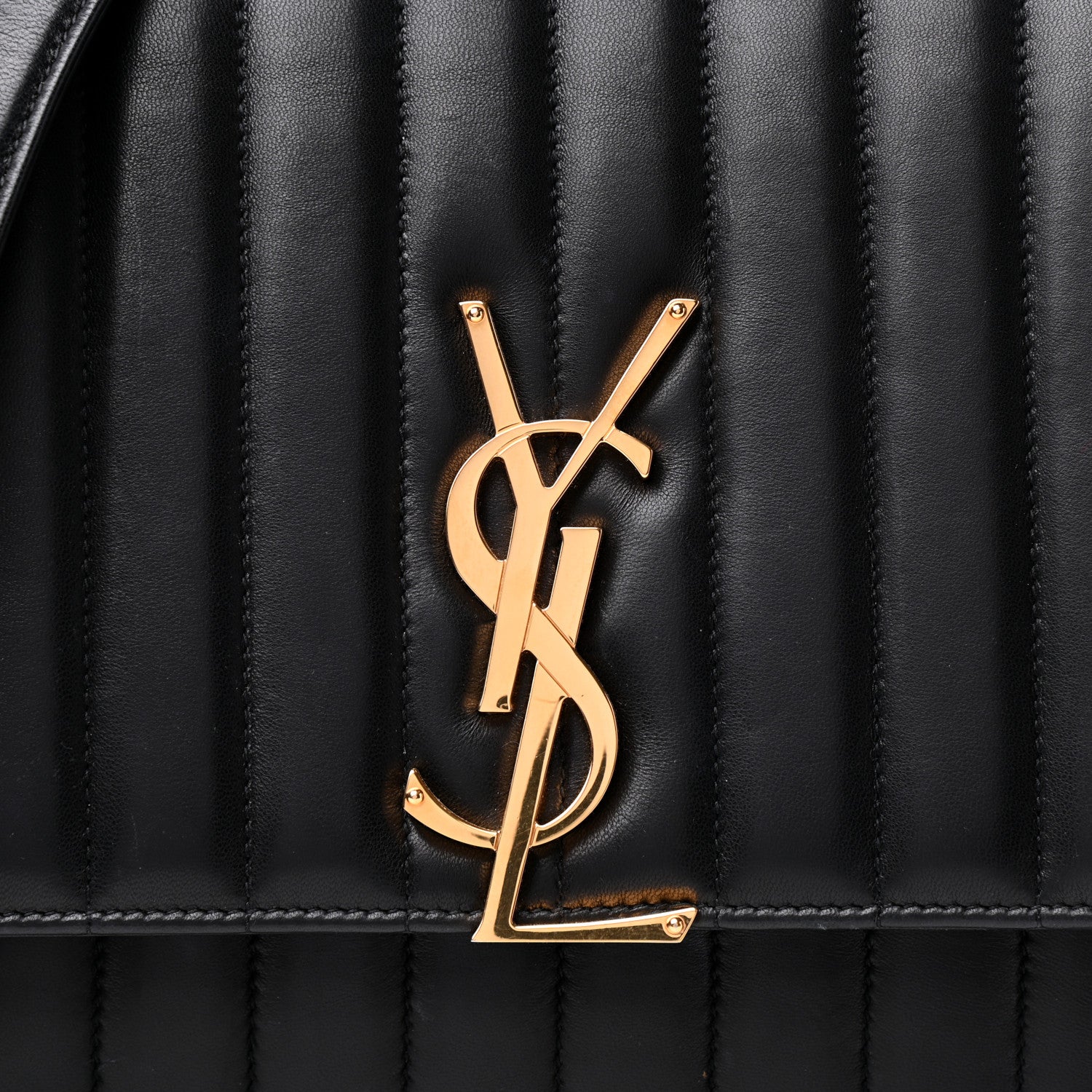 Saint Laurent Lambskin Matelasse Monogram Large Vicky Chain Bag Black 9 of 9