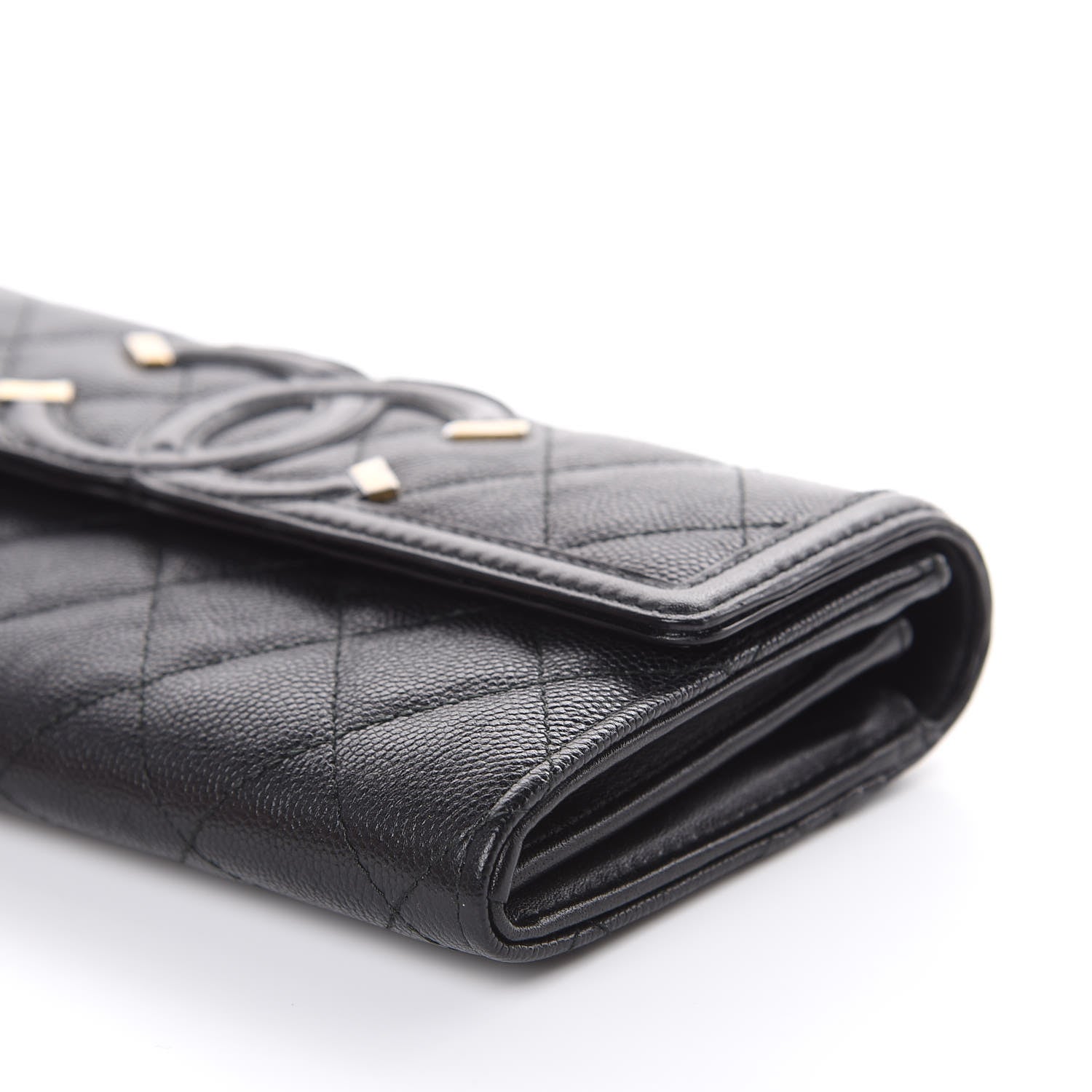 Chanel Caviar Quilted Filigree Large Gusset Flap Wallet Black 10 of 12
