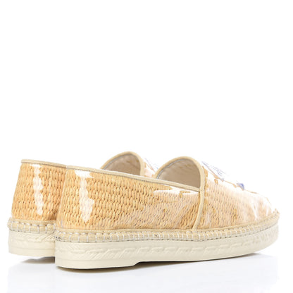 Chanel PVC Straw CC Espadrilles 38 Beige 4 of 9