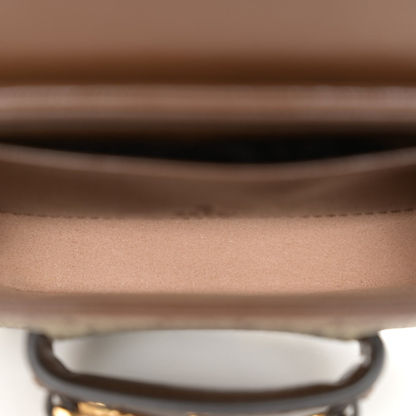 GG Supreme Monogram Azalea Calfskin Web Horsebit 1955 Wallet On Strap Beige Ebony Brown Sugar
