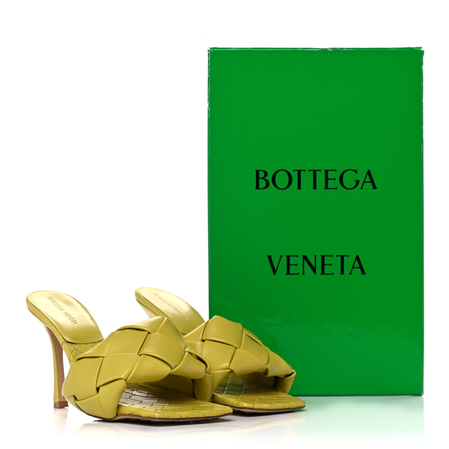 Bottega Veneta Nappa Maxi Intrecciato Lido 90mm Mule Sandals 38 Acid 9 of 9