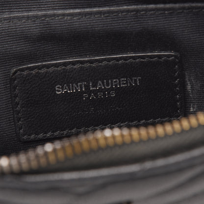 Saint Laurent Calfskin Matelasse Chevron Monogram Wristlet Black 6 of 7