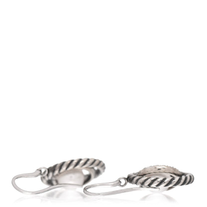 David Yurman Sterling Silver Diamond Pearl Mobile Circle Earrings 3 of 4