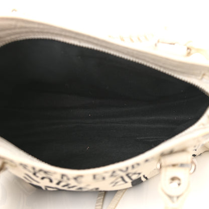 Balenciaga Agneau Arena Graffiti All Over Classic Silver Hardware Mini City White Black 4 of 8