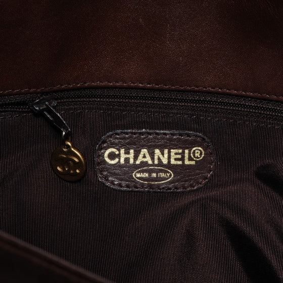 Chanel Leather CC Tote Brown 6 of 7
