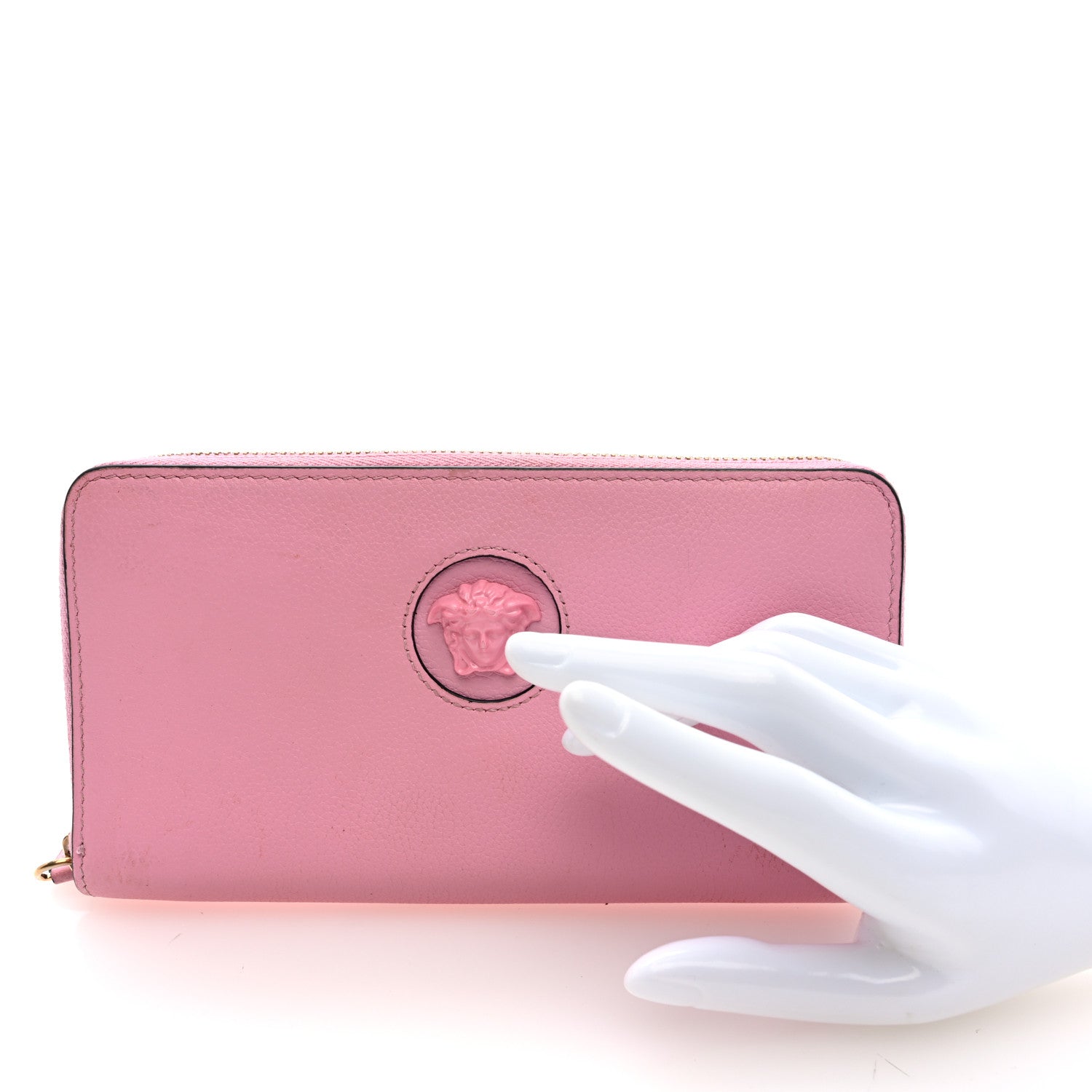 Versace Calfskin Medusa Zip Wallet Pink 2 of 6