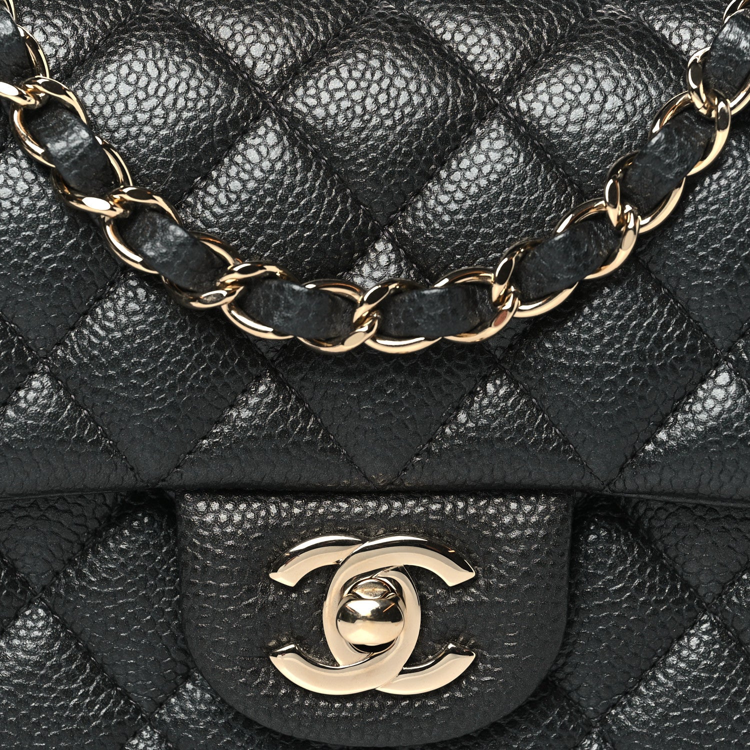 Chanel Metallic Caviar Quilted Mini Rectangular Flap Dark Grey 8 of 11
