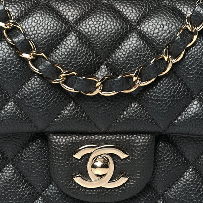 Chanel Metallic Caviar Quilted Mini Rectangular Flap Dark Grey 8 of 11