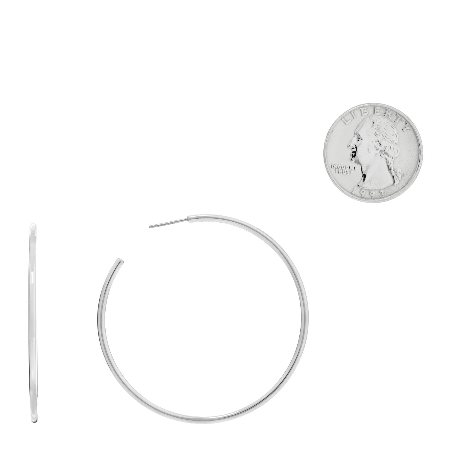 Tiffany Sterling Silver Large Hoop Earrings 2 of 4