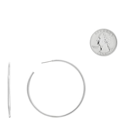 Tiffany Sterling Silver Large Hoop Earrings 2 of 4