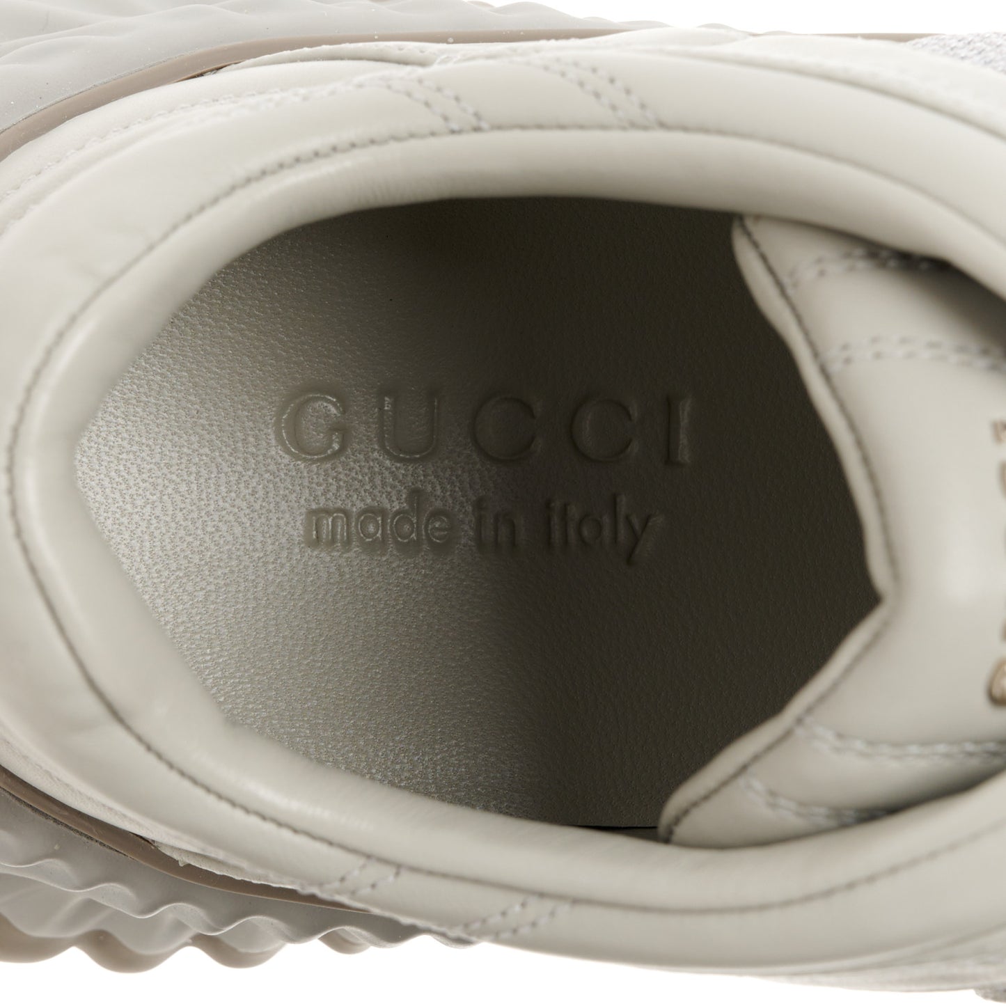 New Nappa Sombre Interlocking G Ripple Mens Platform Sneakers 8.5 Grey Sky