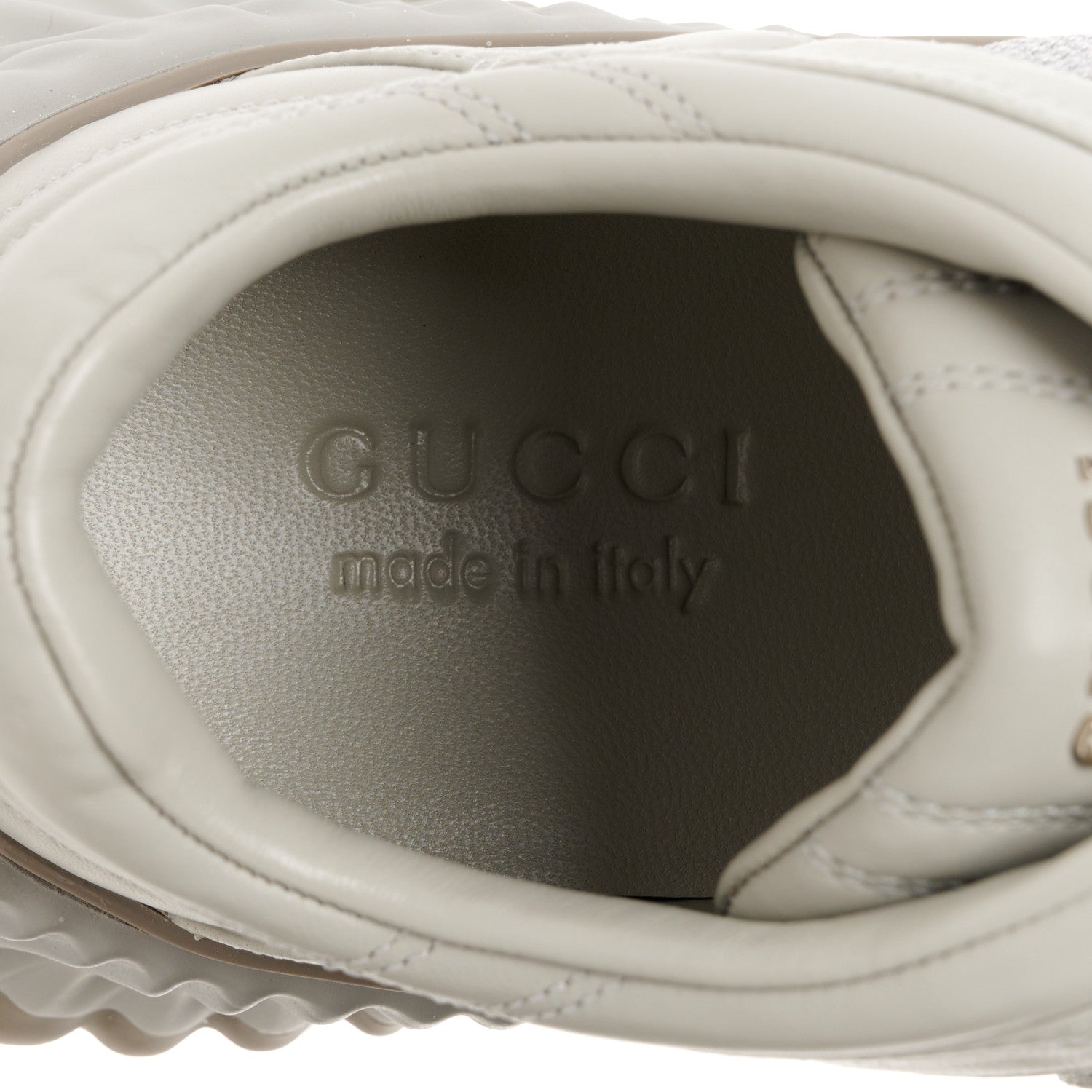 Gucci New Nappa Sombre Interlocking G Ripple Mens Platform Sneakers 8.5 Grey Sky 9 of 11