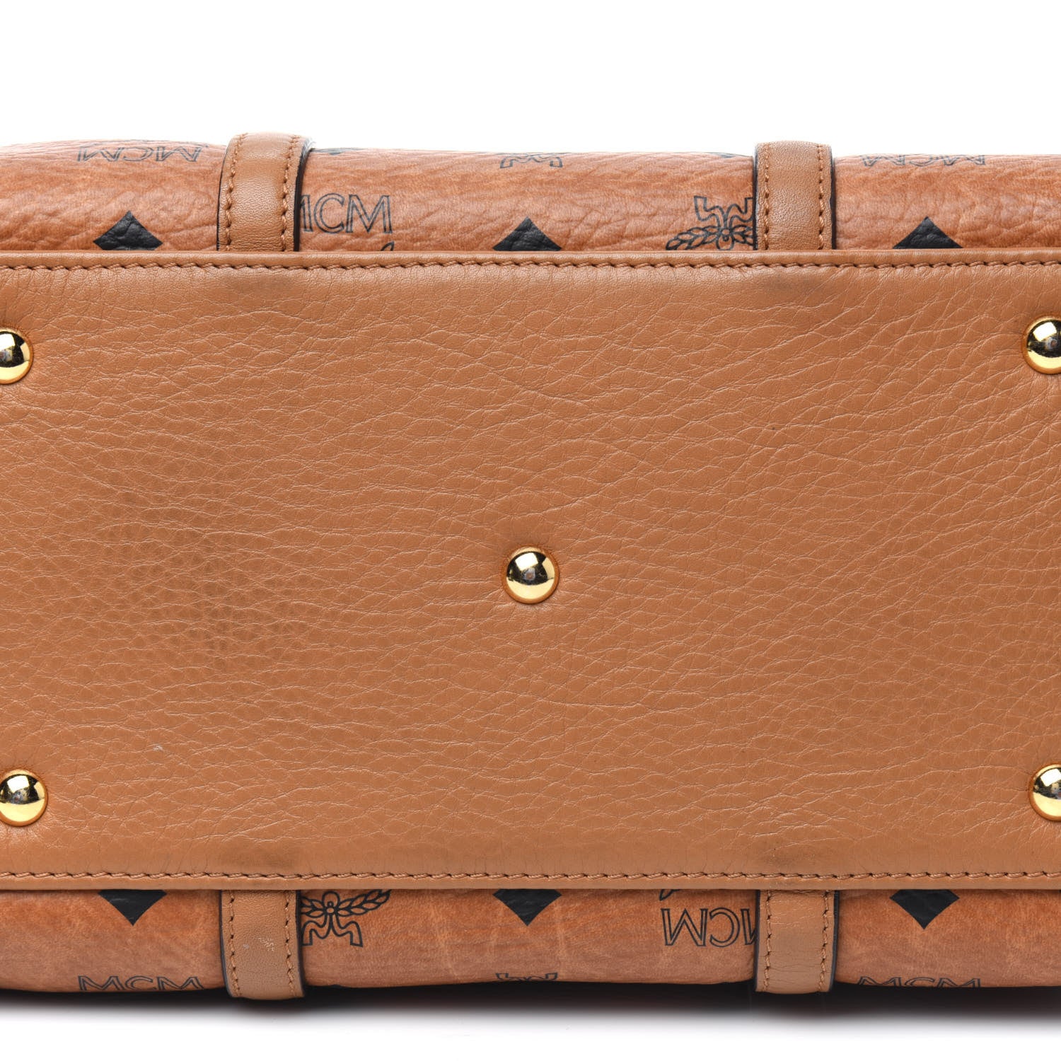 MCM Visetos Dog Bone Boston Bag Cognac 15 of 27