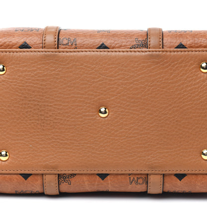MCM Visetos Dog Bone Boston Bag Cognac 15 of 27
