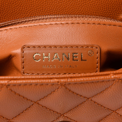Chanel Caviar Quilted Mini Coco Handle Flap Light Brown 6 of 11